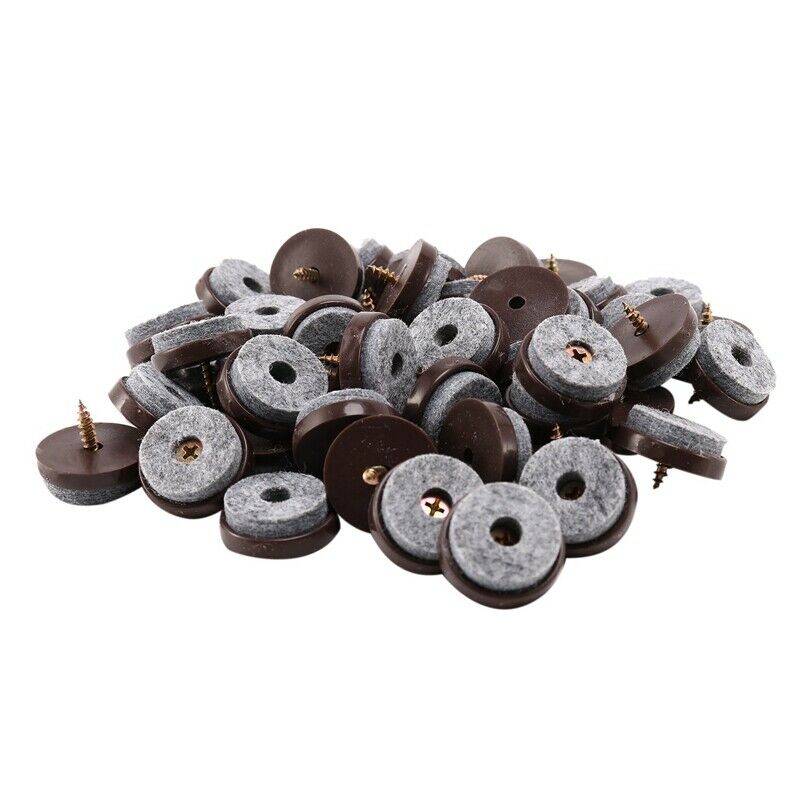 50 Pcs 1-1/8inch Felt Pads For Furniture Round Screw-in Sliders For Chair L U9m7