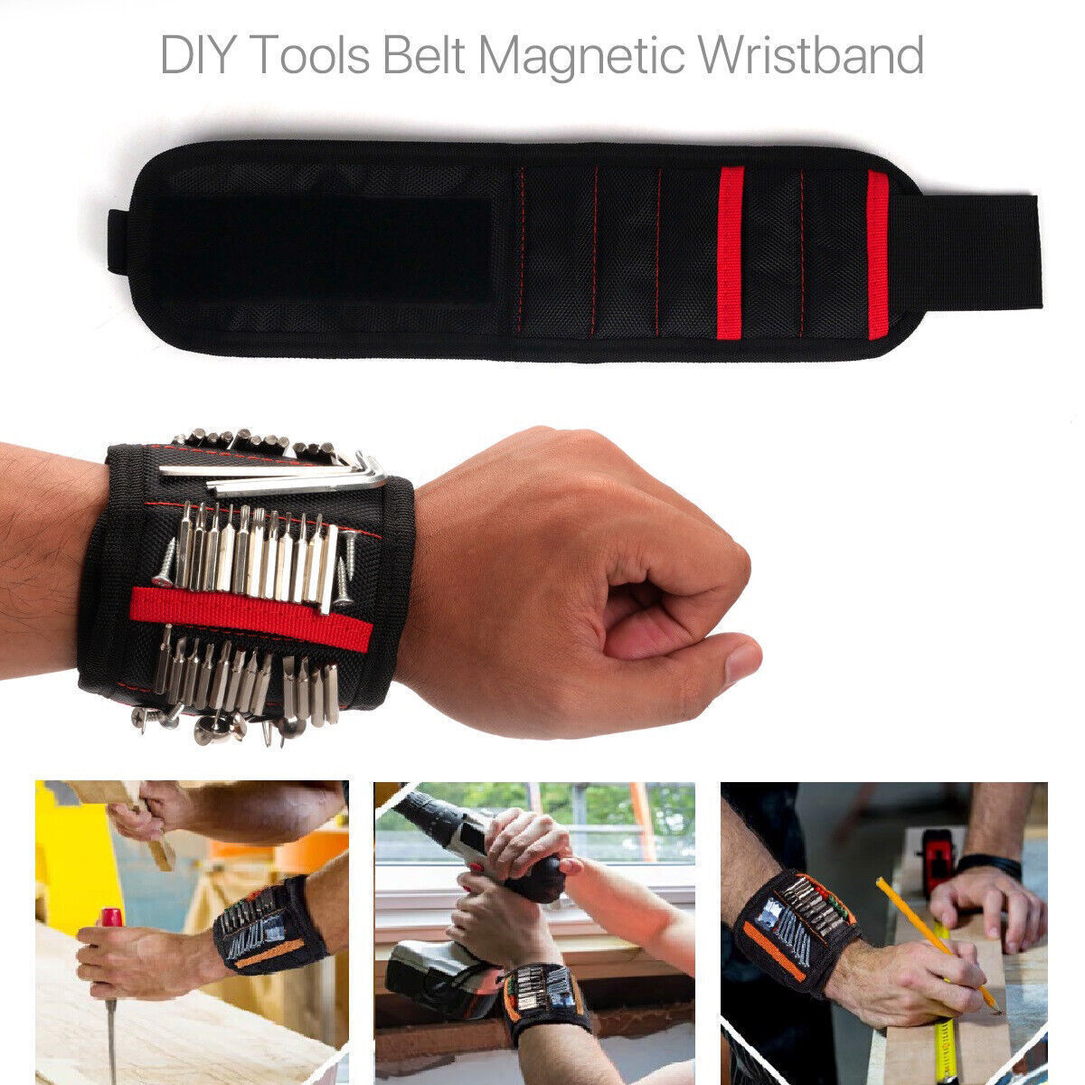 Magnetic Wristband Diy Belt Strong Magnets For Holding Wrench Screw Handyman
