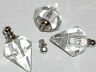 1 Clear Diamond Shaped Glass Perfume Necklace Vial Pendant Bottle W/screw Cap