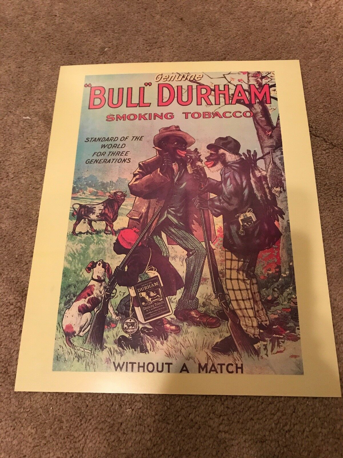 Black Americana Bull Durham Smoking Tobacco Without A Match Print