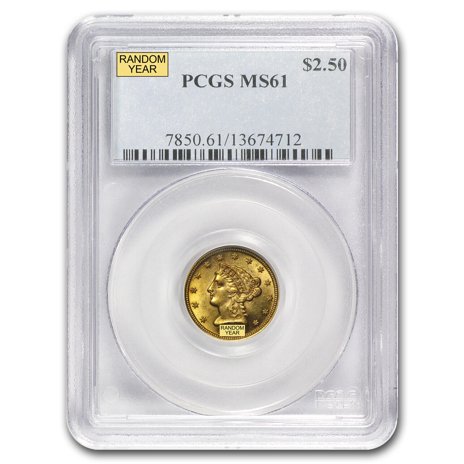 $2.50 Liberty Gold Quarter Eagle Ms-61 Ngc/pcgs - Sku #22171