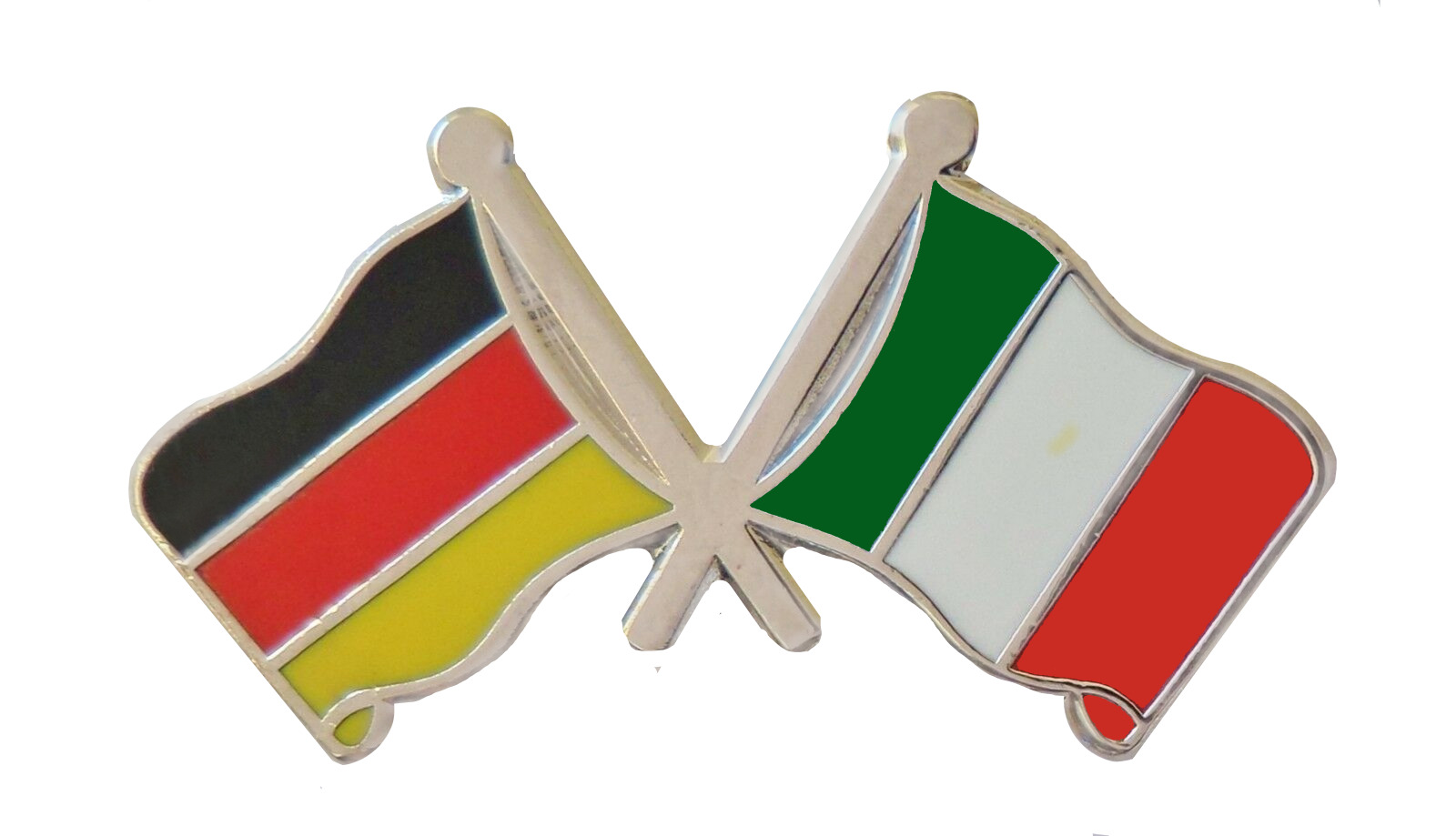 Italy Flag & Germany Flag Friendship Courtesy Pin Badge