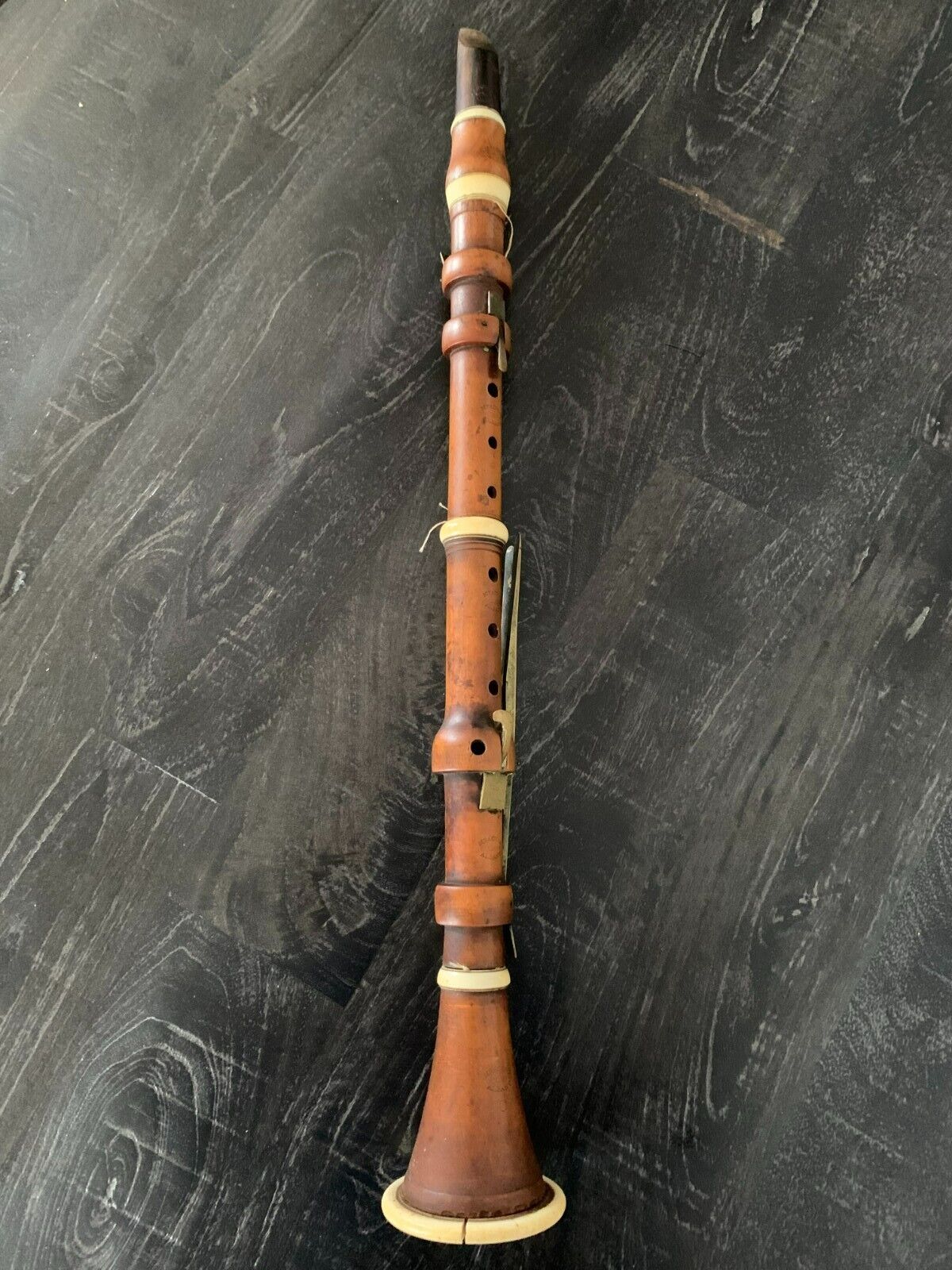 Meacham & Company Bone Mounted Boxwood "c" Clarinet From The Early 19th Century