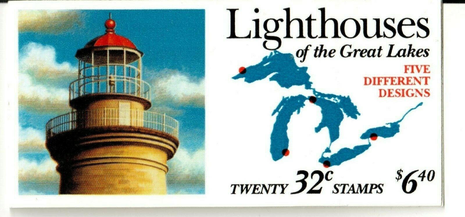 Scott Bk230/2973 32¢ Lighthouses Booklet Opened Mnh Free Shipping In Usa!