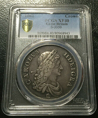 Great Britain Crown 1662 Silver Pcgs Xf40