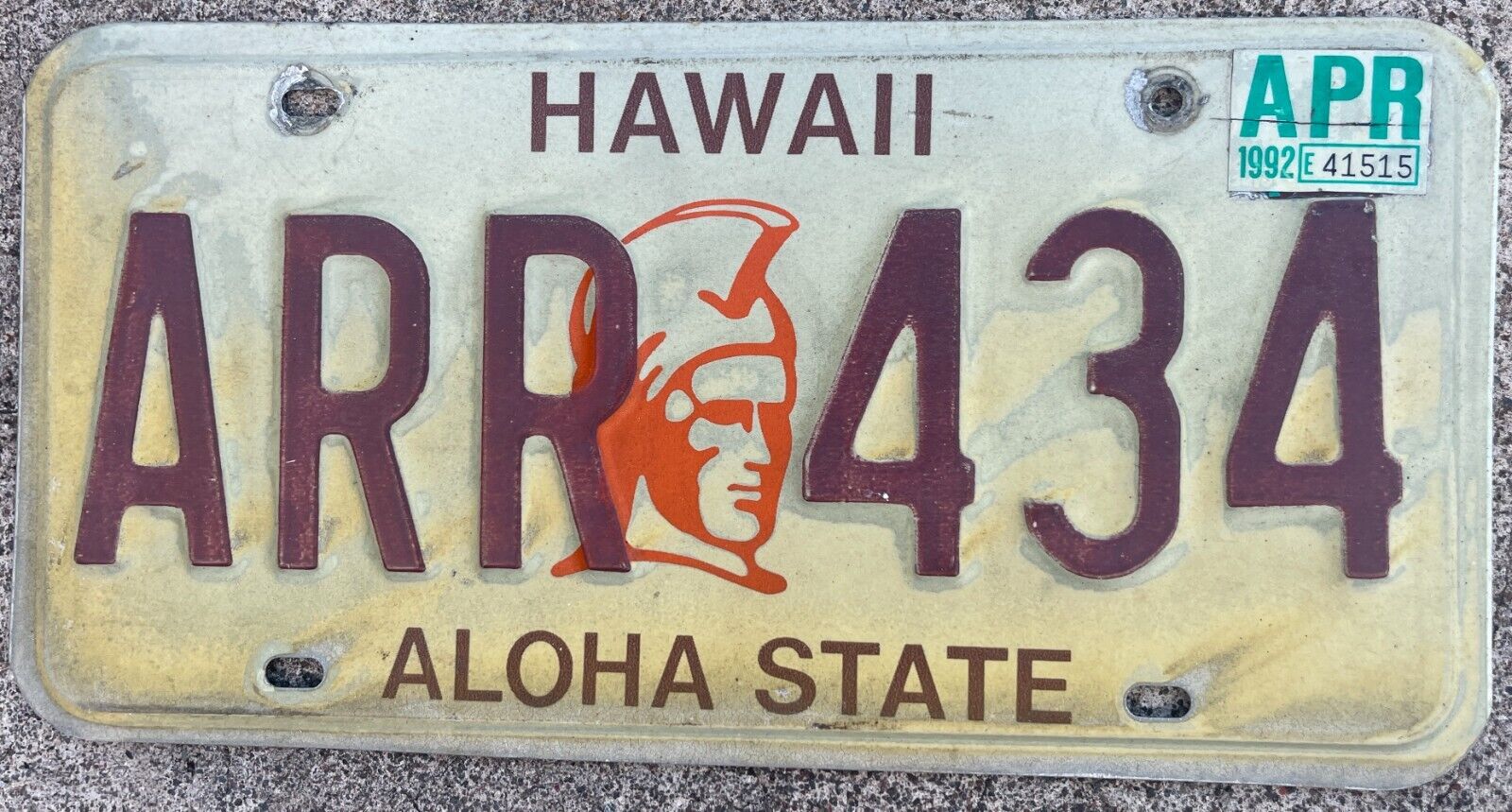 1981 King Kamehameha Hawaii Aloha State Authentic License Plate Mint #arr 434