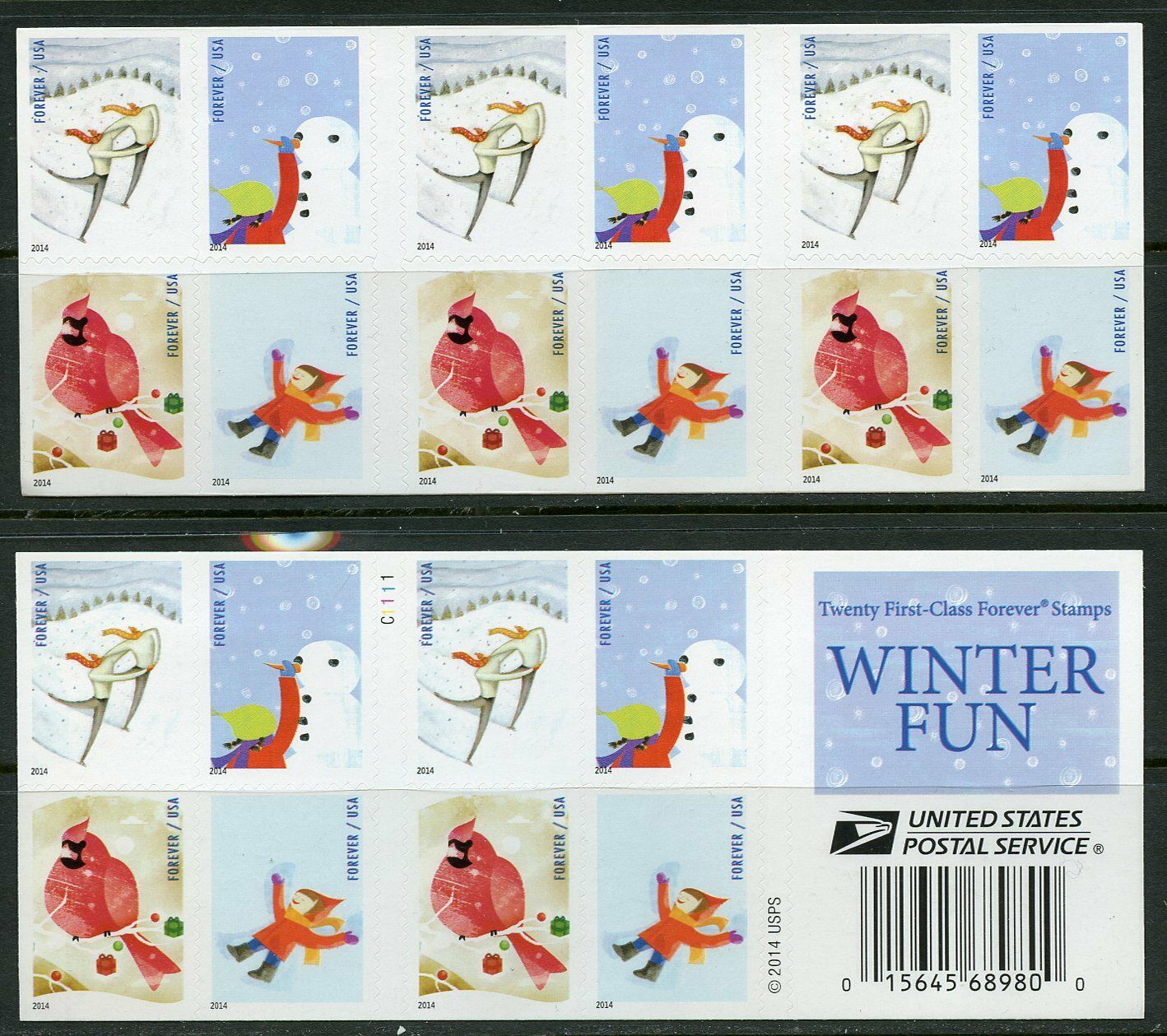United States  Scott # 4940b Winter Fun  Booklet Mint Nh