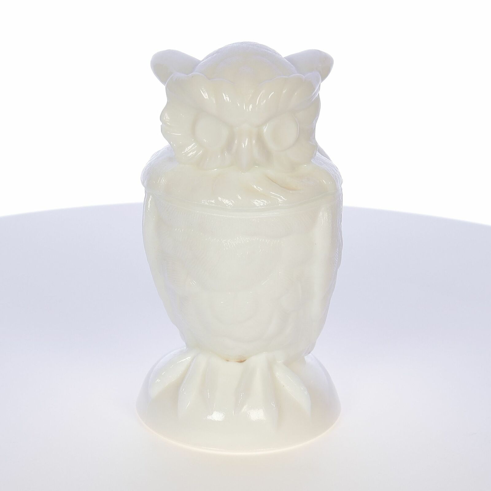 Summit Art Glass Co. / Alig Imperial Glass Co. Owl Canister (white Milk Glass)