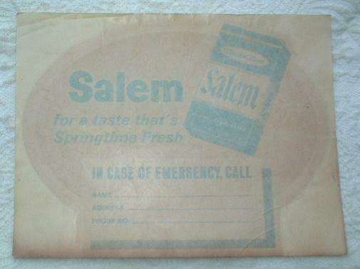1960's Salem Cigarettes Advertising Store Display Sign Door Window Sticker Decal