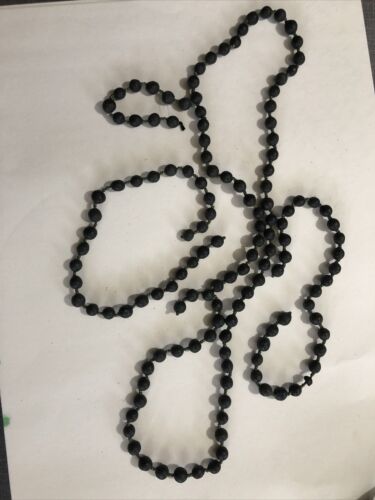 Antique Oak Bog Black Mourning Beads Edwardian 132 Beads