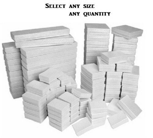 White Swirl Cotton Filled Gift Boxes Jewelry Cardboard Box Lots Of 20~50~100