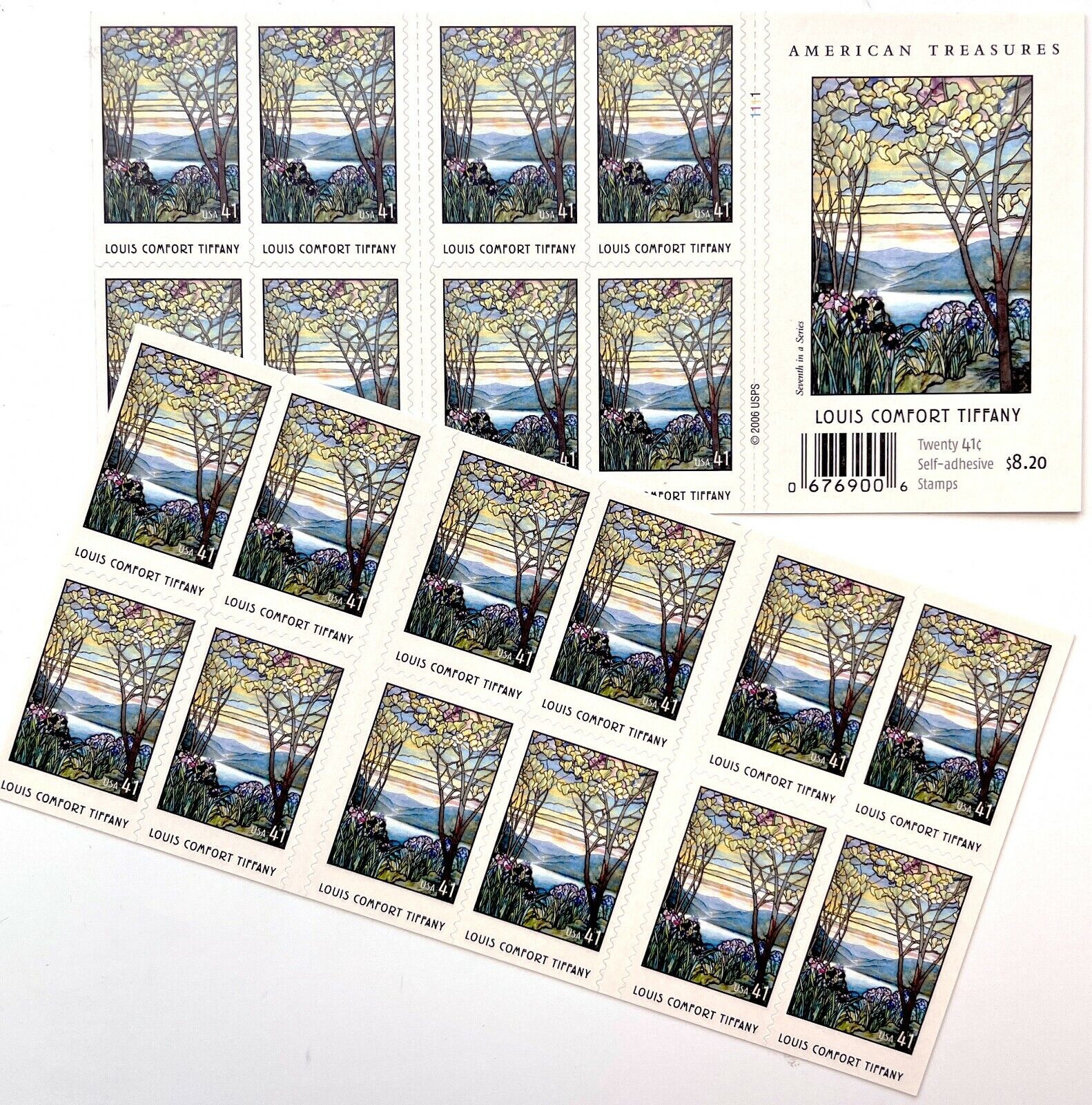 Us #4165 American Treasures: Tiffany 41c (2007) - Book Of 20 Postage Stamps Mnh