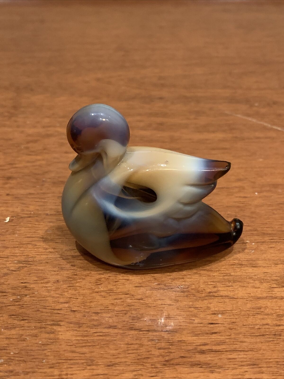 Imperial Caramel Slag Glass Cygnet Baby Swan Duck Figurine Paperweight