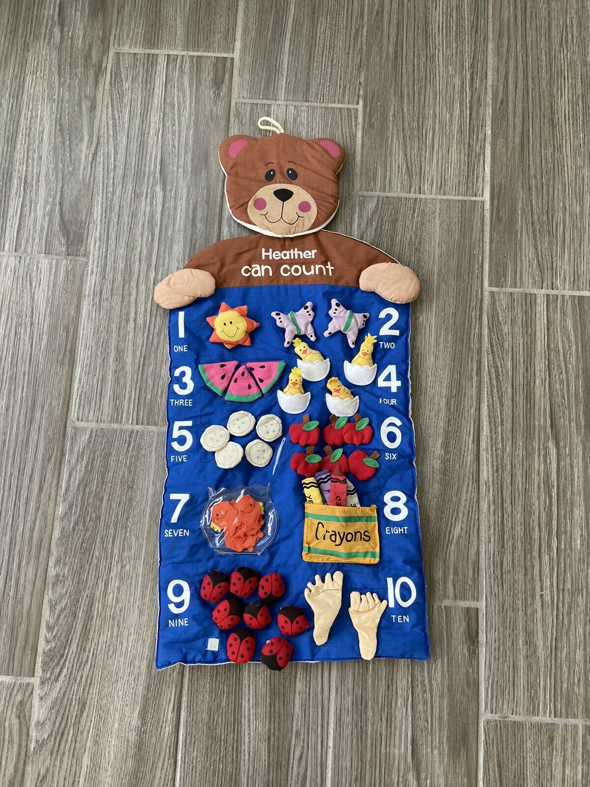 Heather Child Counting Wall Decor With Pockets And Inserts
