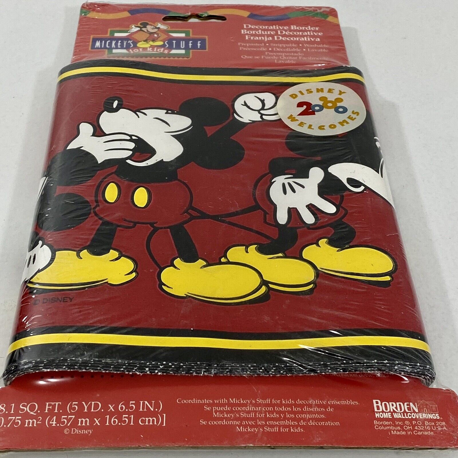 Vtg Disney Mickey's Decorative Border Mickey Mouse Borden 5 Yards Craft Diy J