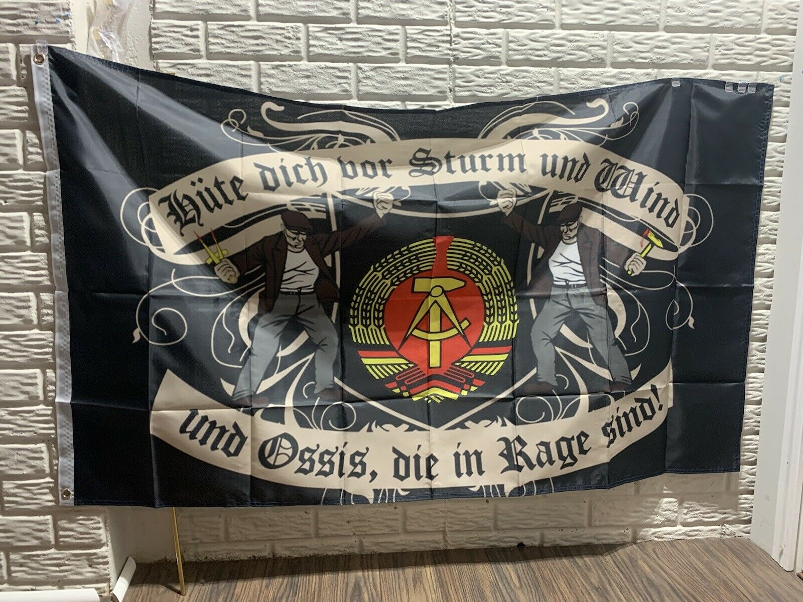 East Germany Beware Of Storms And Winds Flag