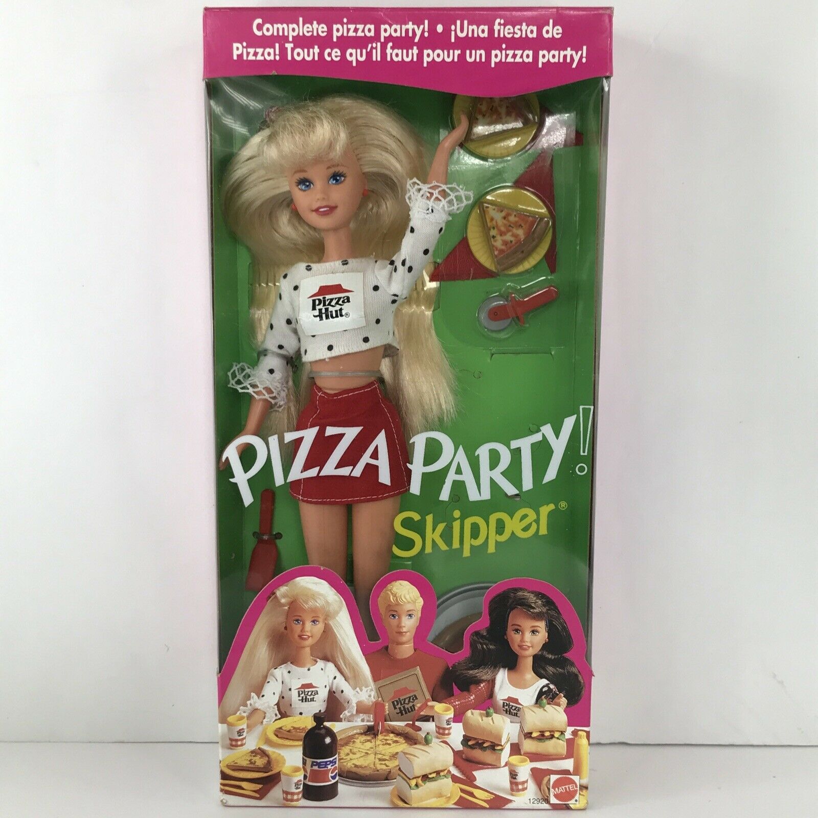 Vintage Pizza Party Skipper Barbie Doll Pizza Hut 12920 Nrfb 1994 Mattel Set