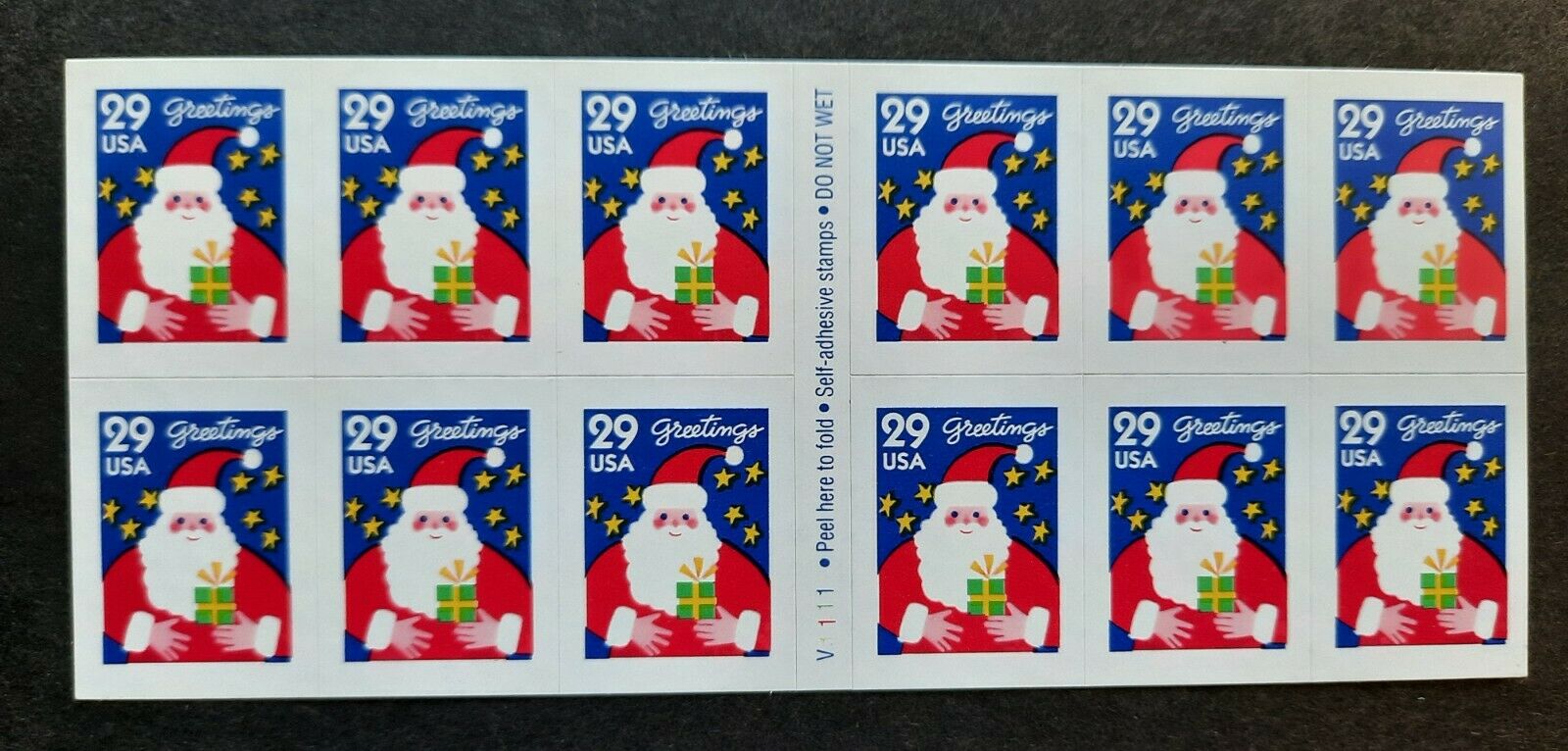 Santa Claus Christmas 1994 29c Mnh Booklet Of 12 Stamps