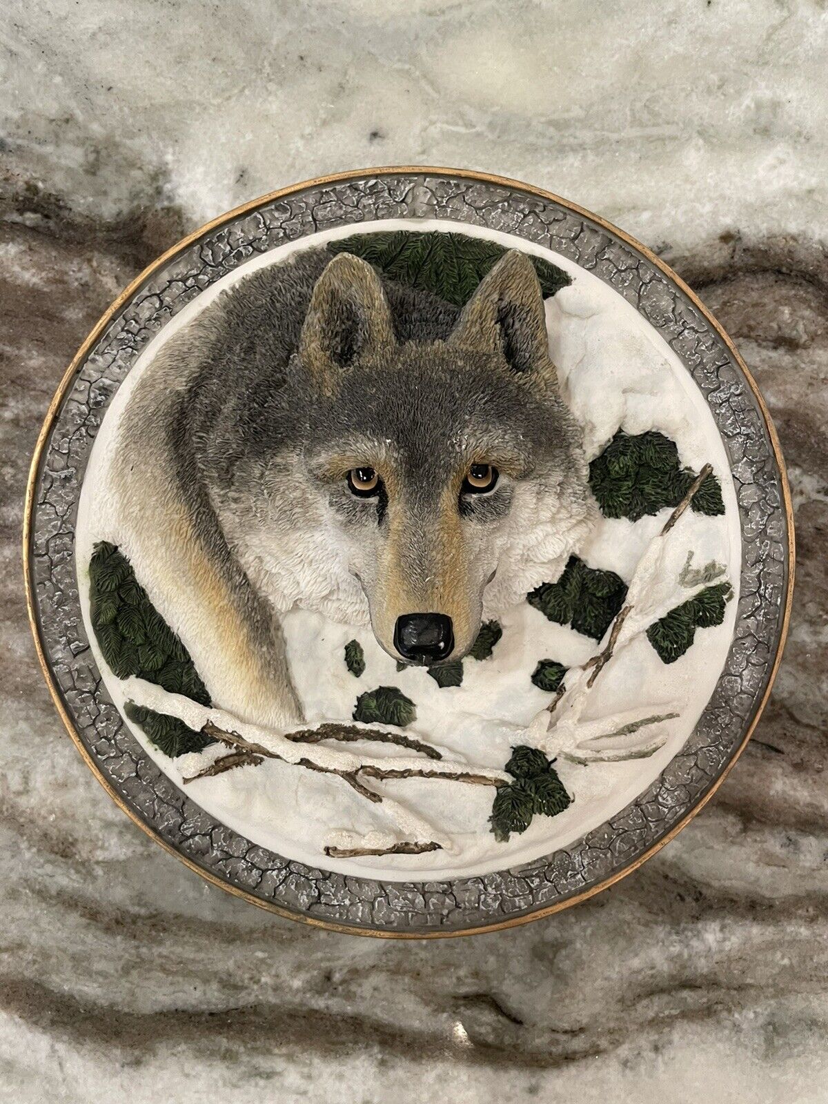 Wolf Head 3d Wall Plate-the Gray Rock Collection By Amy & Addy Co Vg+ Condition