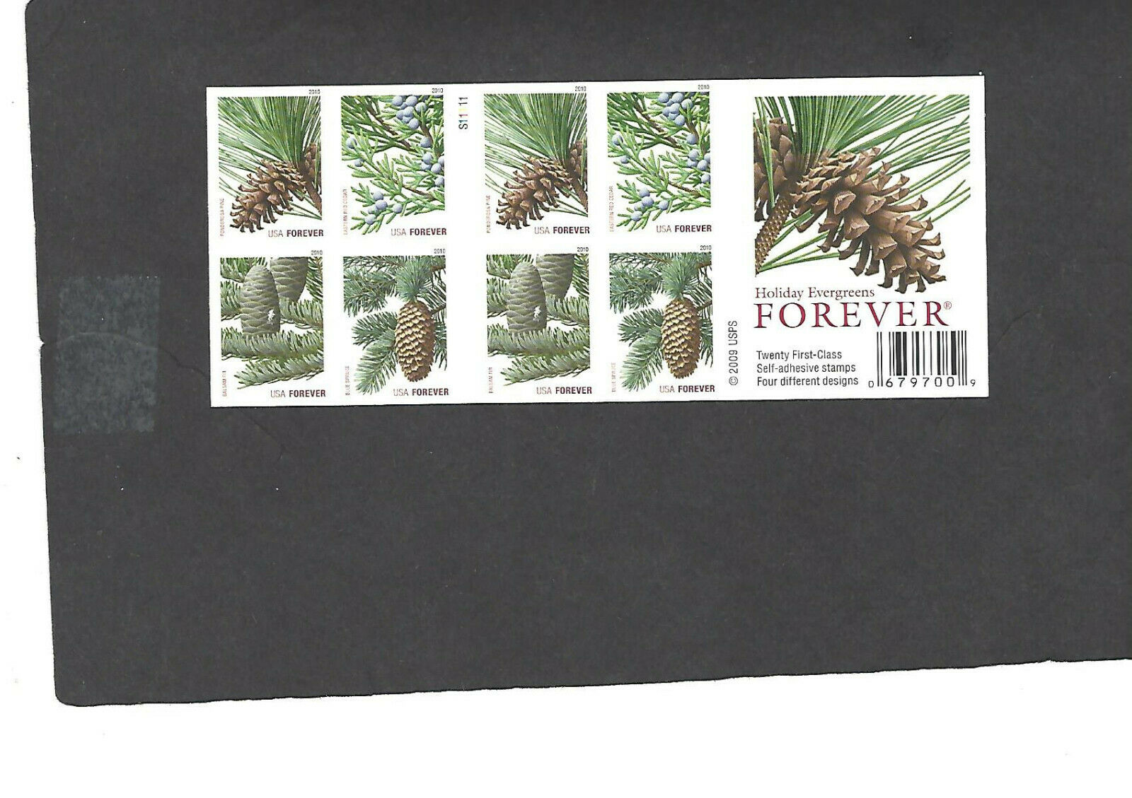 #4478-81 Holiday Evergreens Booklet Pane Of 20 Forever Stamps Mnh Unfolded