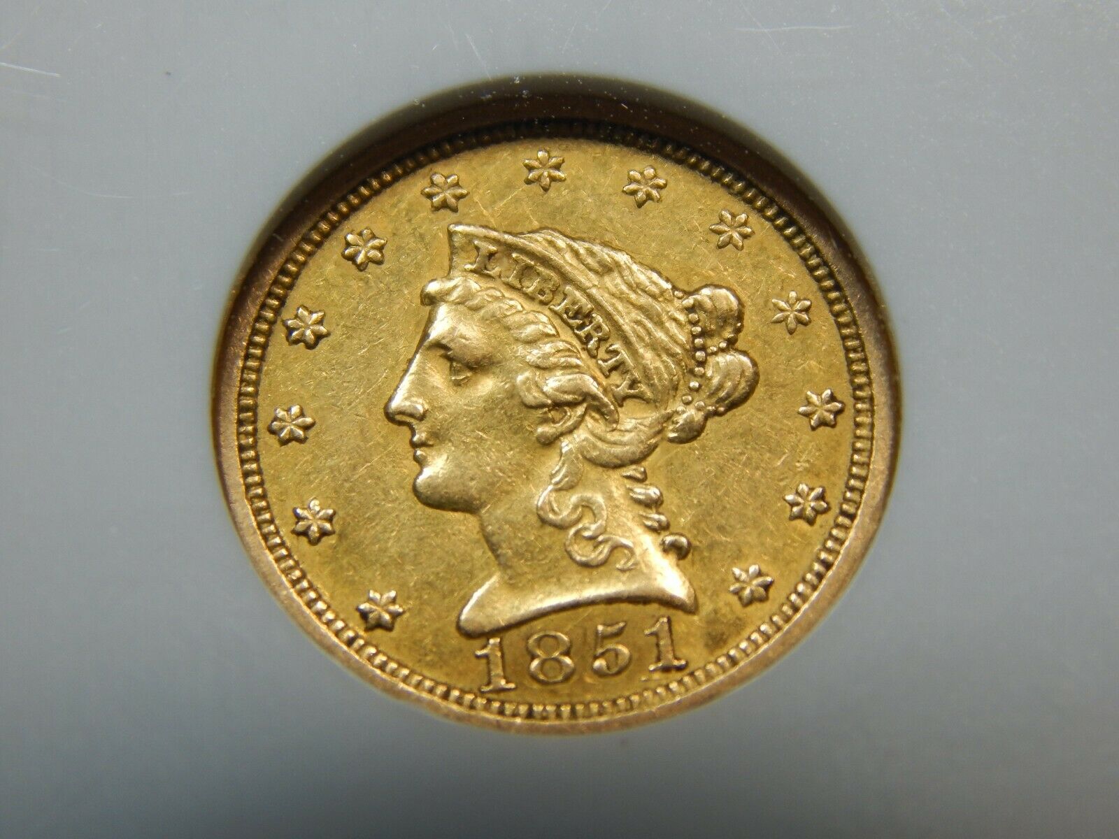 1851-o $2.50 Gold Liberty Quarter Eagle Au-55 Ngc, Better Date!