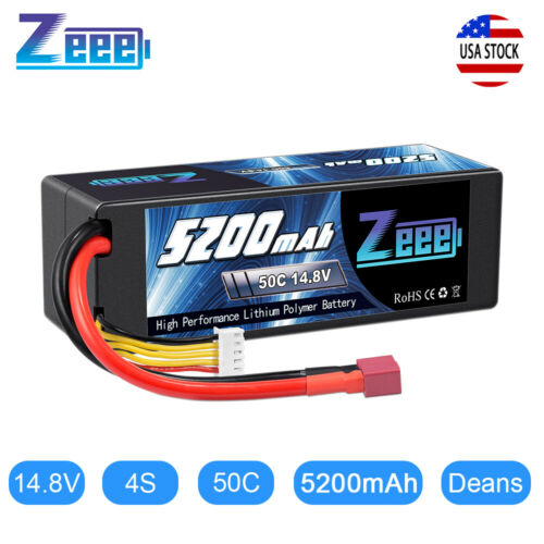 Zeee 5200mah 4s 14.8v 50c Lipo Battery Deans Plug For Rc Car Truck Helicopter