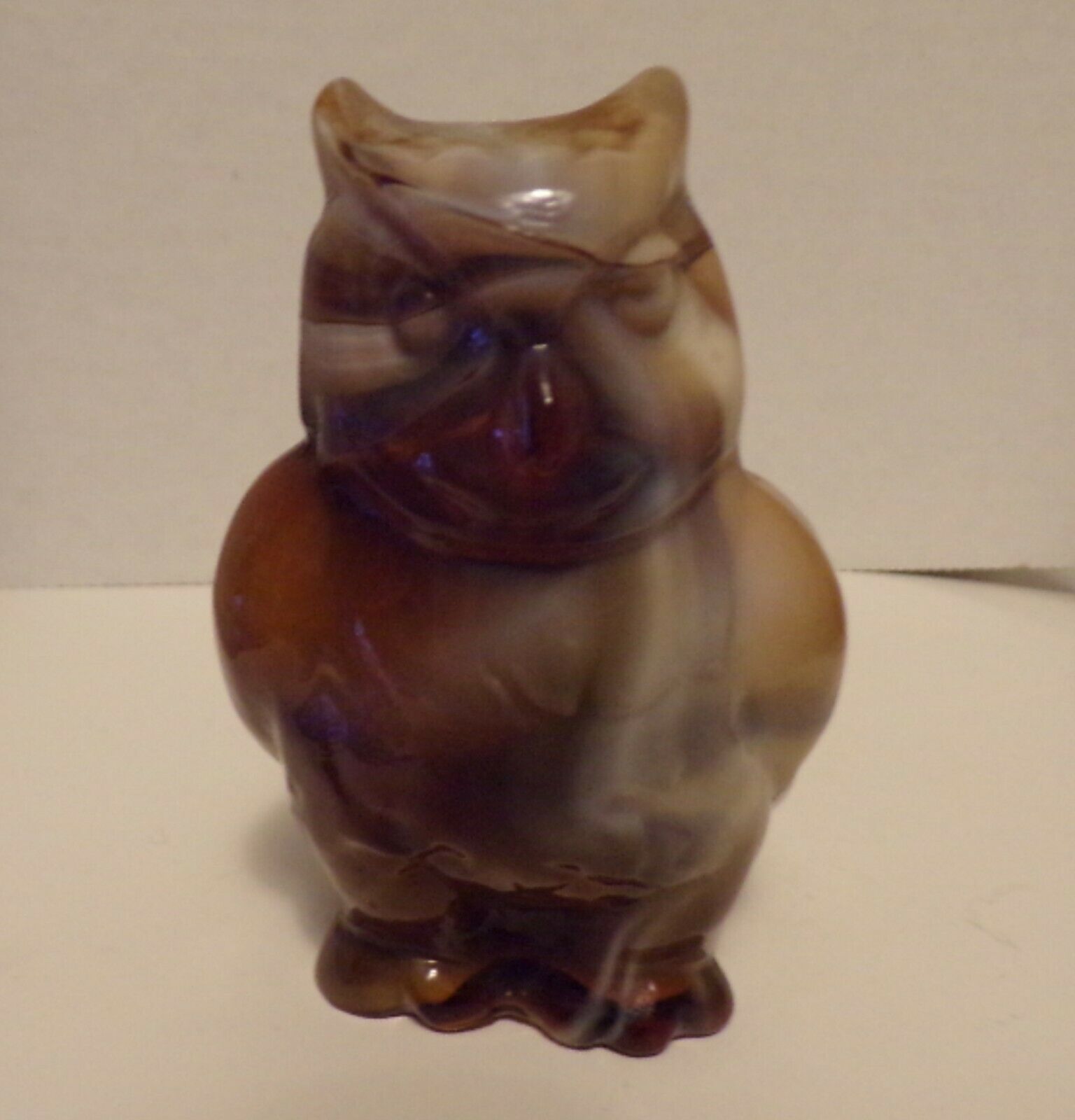 Imperial End Of The Day Slag Glass Hoot Owl