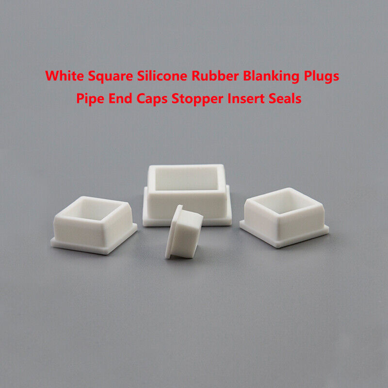 White Square Silicone Rubber Blanking Plugs Pipe End Caps Stopper Insert Seals