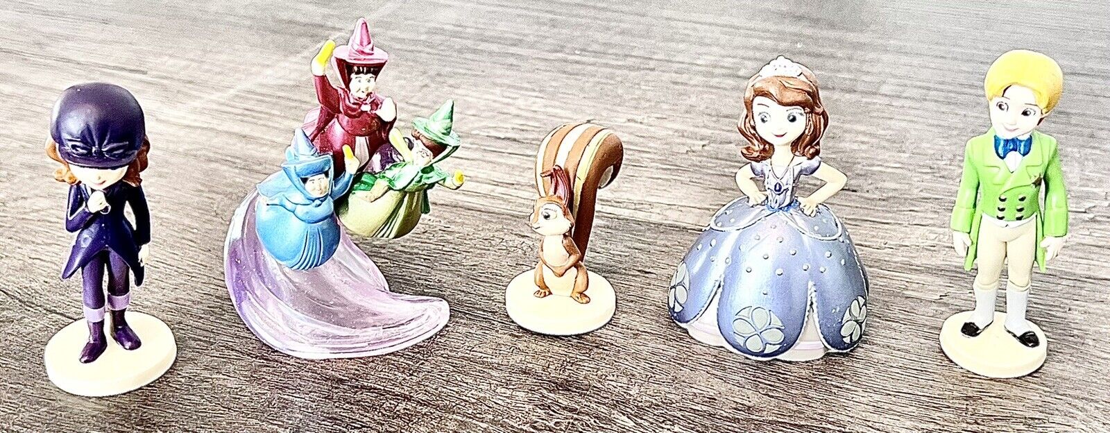 Disney Fairy Godmothers Pvc Figurines Cake Toppers Lot Of 5