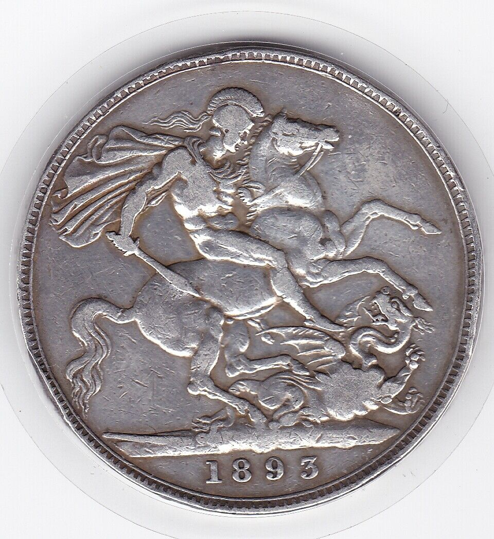 1893  Queen  Victoria  Large  Crown / Five Shilling  Coin