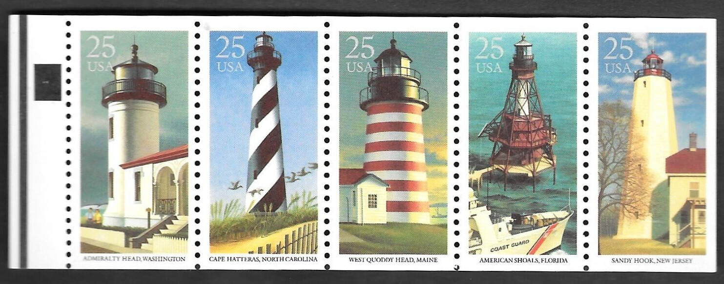 Us Booklets/booklet Panes, Sc#2474a, Lighthouses,  1990,   B-73
