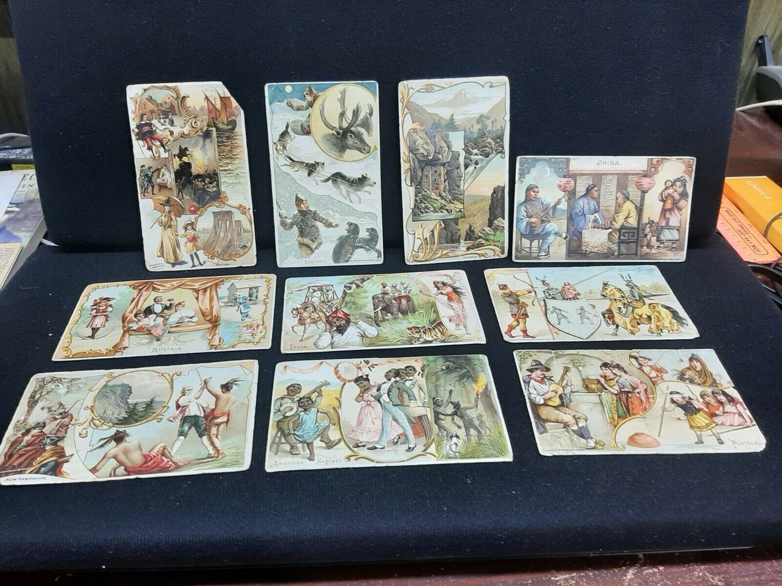 Lot Of 10 Vintage Colorful Arbuckle Bros. N. Y. Coffee Trade Cards