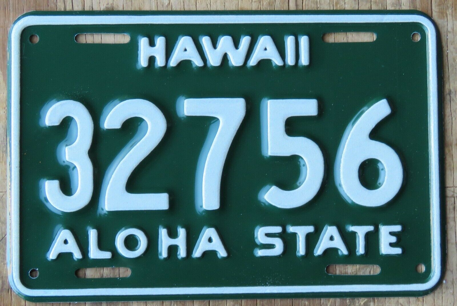 Hawaii Aloha State Motorcycle License Plate 1961   32756