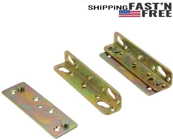 Non-mortise Bed Rail Fittings Yellow Galvanized Bed Rail Bracket 5"( For 1 Bed)