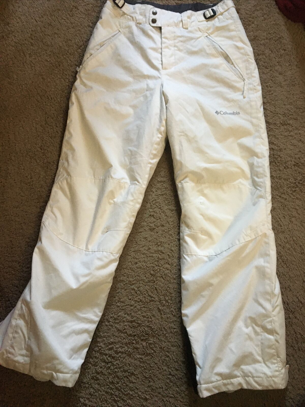 Columbia Snowboarding Snow Pants Youth Size 14/16 White Zipper W/button