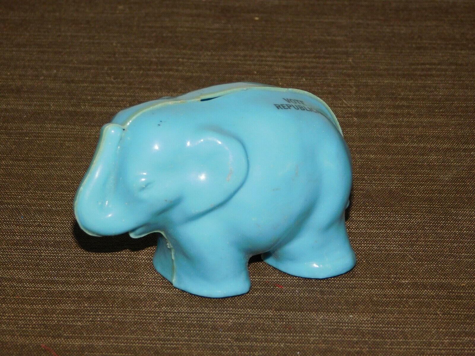 Vintage Political Party 3 3/4" Long Vote Republican Blue Elephant Plastic Bank