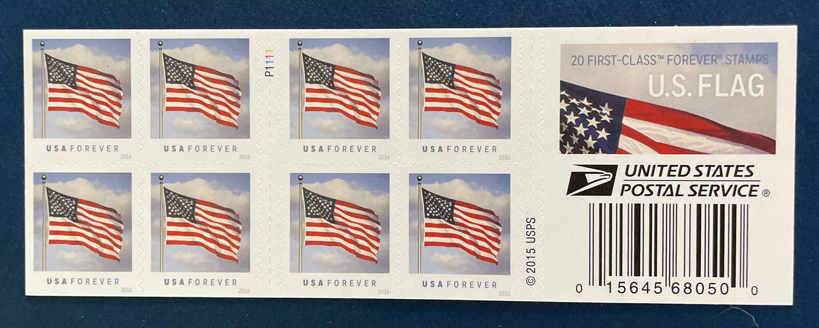 Scott 5055a U. S. Flag Booklet Pane Of 20 Us Forever Stamps Mnh 2016 Apu P1111