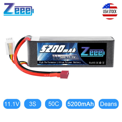 Zeee 5200mah 50c 3s 11.1v Deans Lipo Battery For Rc Helicopter Airplane Car Boat