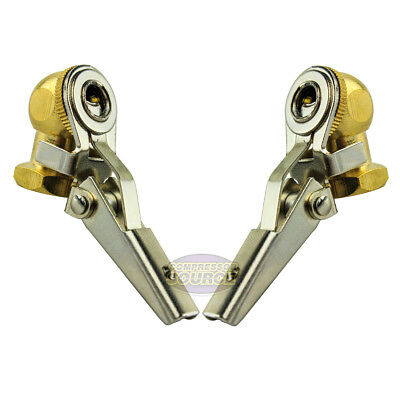 Two Brass Lock On Tire Inflator Locking Air Chuck Air Hose Attachment 1/4" Npt