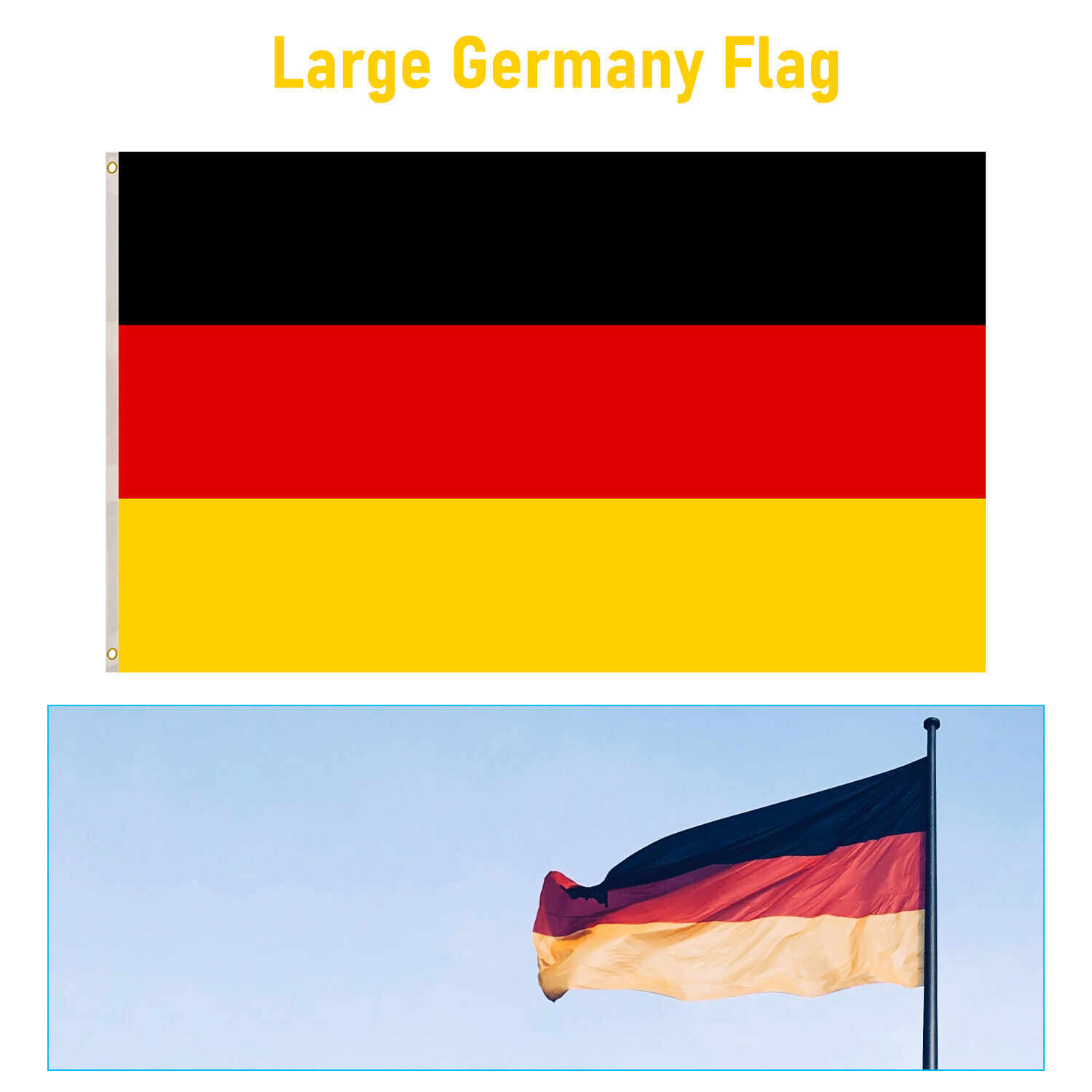 5ft X 3ft Germany Country Flags Football World Cup Fan Flag German Support Large