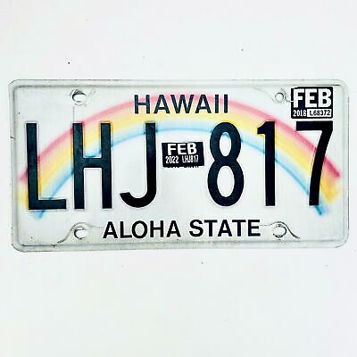 2018 Hawaii License Plate Lhj 817 - Us Seller